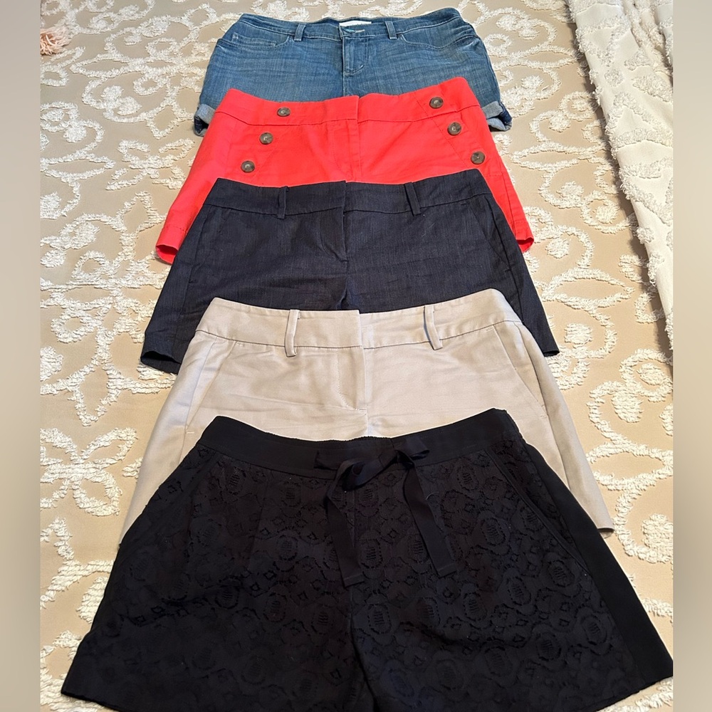 Ann Taylor Women's Shorts in Blue, Red, Black, Tan, and Cream